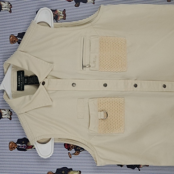 Lauren Ralph Lauren Tops - Lauren Ralp Lauren vintage button-up Khaki safari cargo utility SM Petite vest